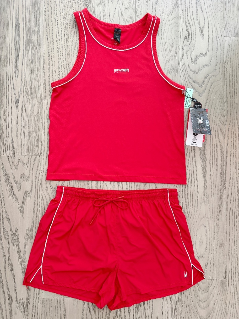Spyder, Women's, 2-Piece, Activewear, Shorts Set, Red, Size L, NEW With Tags
